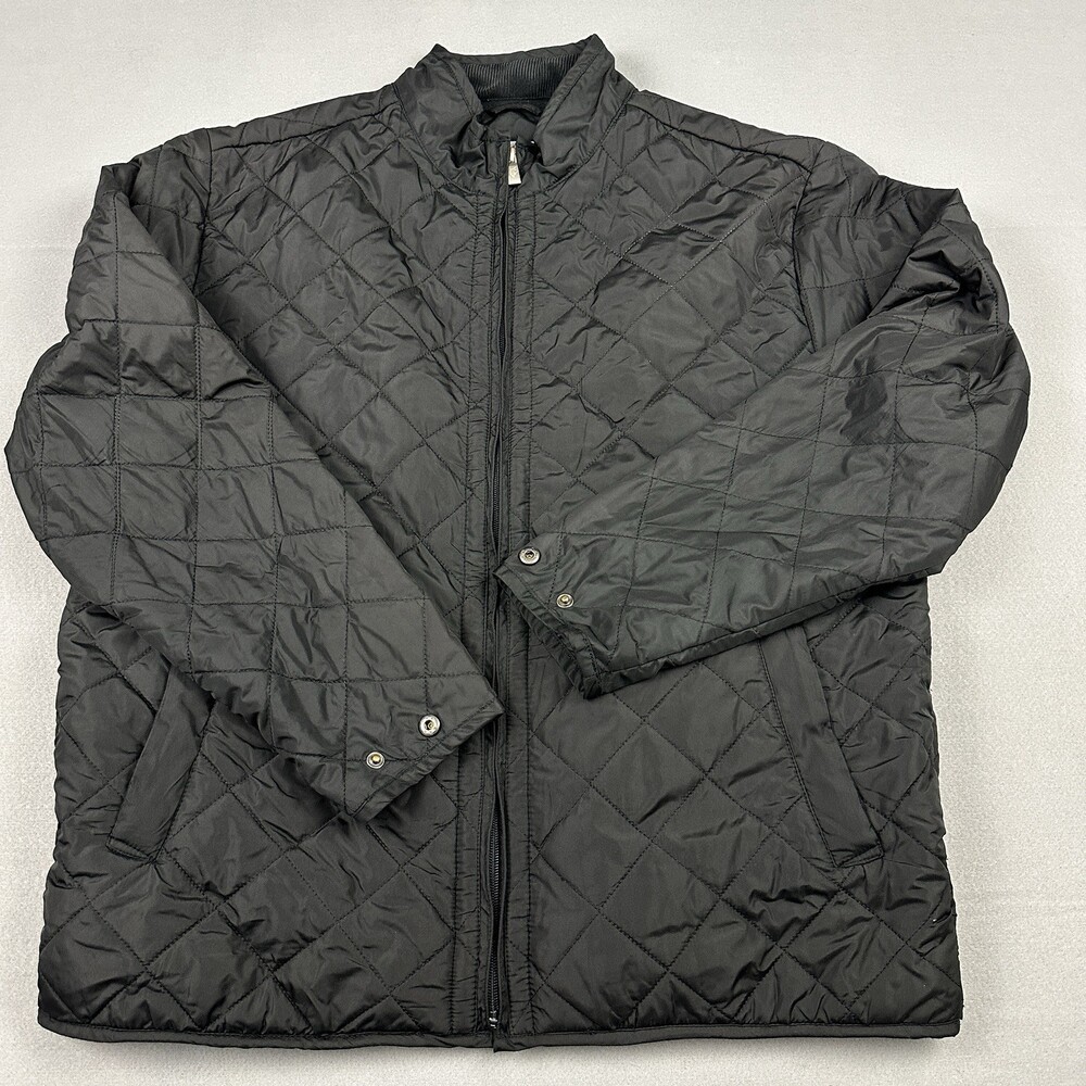Onward Reserve Jacket Men Medium Black Quilted Lined Collared Insulated Full Zip